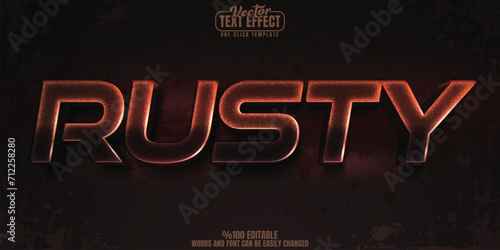 Rust editable text effect, customizable metal and game 3D font style