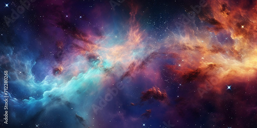 Stars of a planet and galaxy in a free space Elements Nebula and stars in deep space Planets and galaxy science fiction wallpaper. Beauty of deep space.