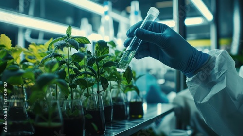 The process of growing plants in a bio greenhouse. Generative AI