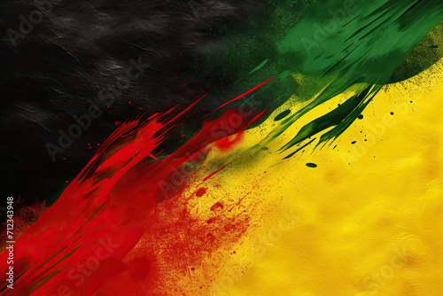 Black History Month, Abstract Watercolor red, yellow and green Digital art oil painting grange texture background