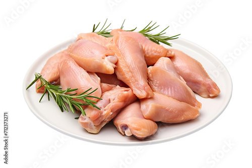 raw chicken wings on a plate isolated PNG