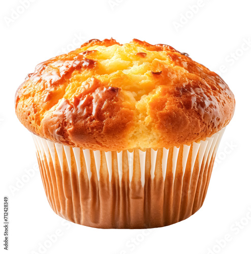 cornbread muffin isolated on a transparent background