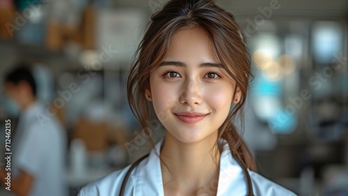 An image of a kind, smiling Asian doctor support for talking about and seeking advice on taking care of