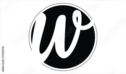 w letter Abstract logo template - circle w sign vector