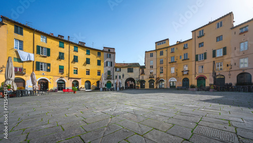 Lucca, Piazza dell' Anfiteatro square. Tuscany, Italy