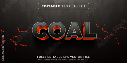Editable text effect in burning coal style