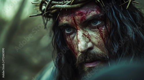 Jesus Christ wearing a crown of thorns