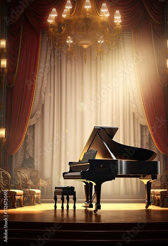 piano in the grand concert hall