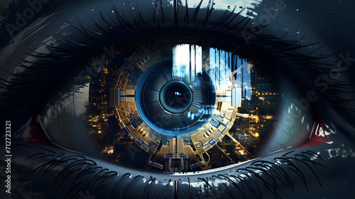 Close up view of a eye. Striking AI-generated close-up of an eye, perfect for themes of vision, perception, and technology.