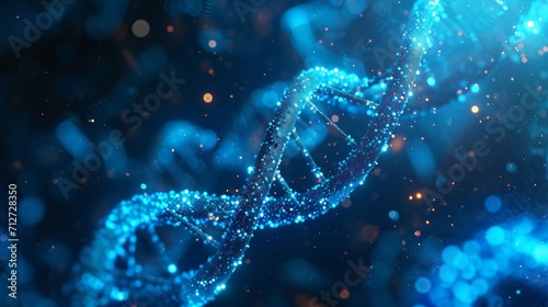 Checkup and research DNA gene biotechnology biology or genetic cells, futuristic chromosome molecule, DNA structure concept