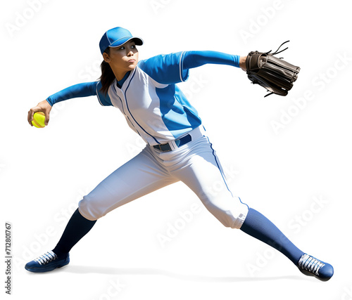 woman softball pitcher throwing her ball