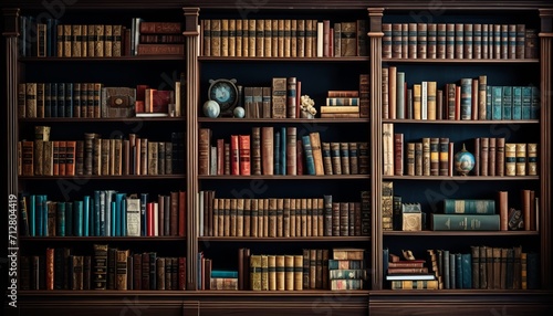A vibrant collection of bookshelves displaying the shelf of intellectual knowledge