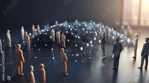 Human resource management and global Social network connection, Network community, Relationship Management, with a global structure, Social network Service (SNS) Concept.