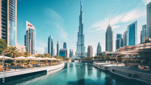 beautiful downtown Dubai popular place for shopping and sightseeing