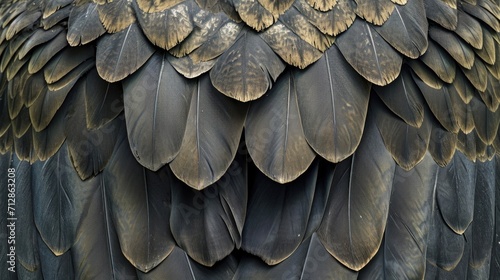Closeup of the intricate pattern of feathers on a sea eagles chest perfectly designed for soaring through strong winds