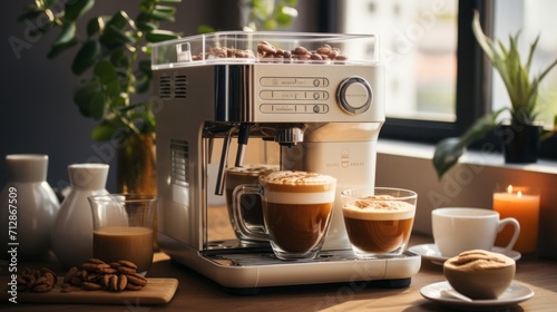 Make your own latte art coffee in the kitchen, 