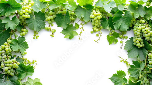 Fresh grapevine border isolated copy space, generative ai
