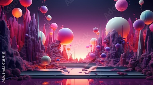 3d background high elevating the senses with vivid and bold color palettes ai generated illustration