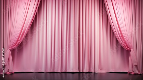 Beautiful pink stage curtains