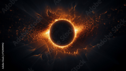 a total eclipse of the sun. dramatic solar eclipse illuatration