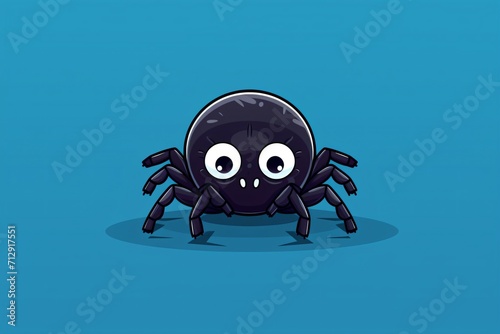 A cartoon character graphic illustration of a spider