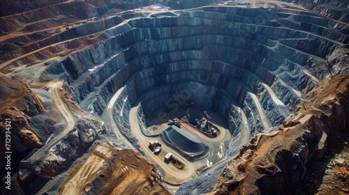 Aerial view of cobalt mineral mining industry