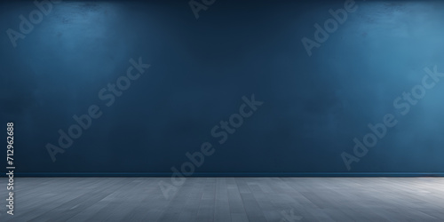 Glowing blue grunge wall on reflect metallic floor,photo abstract luxury gradient blue background,Elegant Photo Background with Texture