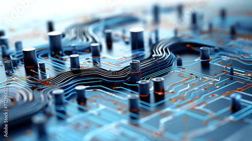 a close up of a computer circuit board with many small electronic components