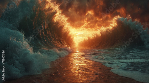 Biblical Miracle: God Parting the Black Sea for the Exodus of the Israelites