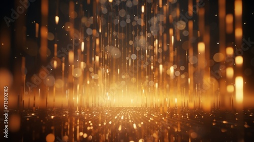 Vibrant bokeh particles: abstract event, game trailer, cinematic openers - digital technology concert background