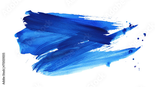 realistic blue paint brush strokes on transparent background. Dark blue paint line on white background., png