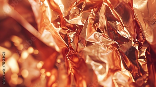 A close-up view of a piece of foil. This versatile image can be used to represent various concepts such as cooking, food preservation, packaging, or even science experiments
