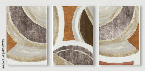 AI generated illustration of a beautiful triptych in pastel colors
