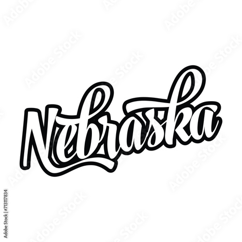 Nebraska hand lettering design calligraphy vector, Nebraska text vector trendy typography design 