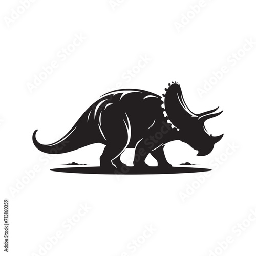 Enigmatic Epochs: Dinosaur Silhouette Series Shrouded in the Mystery of Ancient Geological Periods - Dinosaur Illustration - Wild Animal Vector 