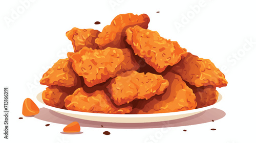 Pile of fried chicken illustration vector