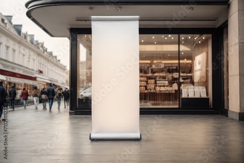 Advertising Stand Banner (empty roll-up poster) - mockup template