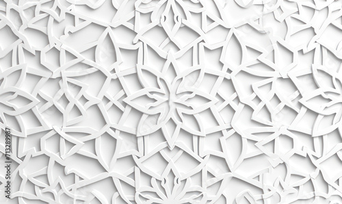 Arabic Pattern Background with Wall Geometric Shapes