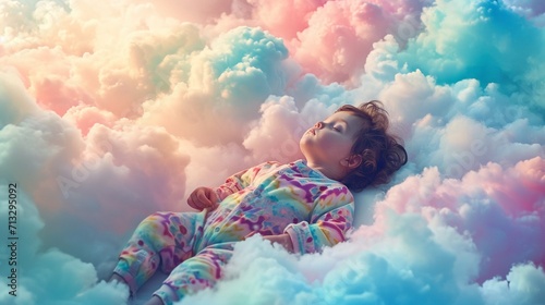 Slumber Fantasies: Dreams of a Sleeping Child Amidst Colorful Clouds, Dreaming of a Pastel Rainbow and Embracing Mystic Wonder and Imagination Magical Pajama Gifts Enchanting Online Stor