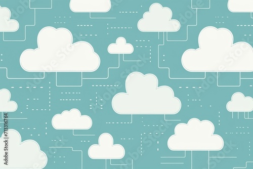 Ivory cyan and cloud cute square pattern