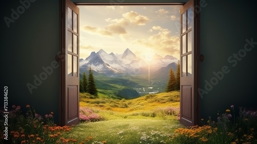 open door shows the way to new world