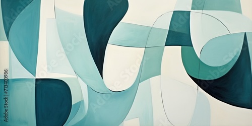 Teal abstract simple shapes