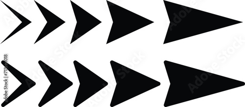 Right arrow black for website icon vector set