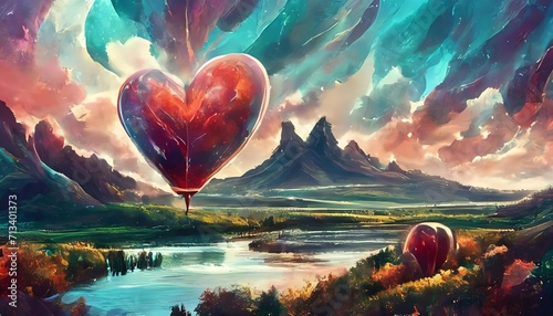beauty shape heart ballon illustration transparant