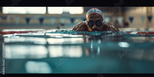 a swimmer in a pool