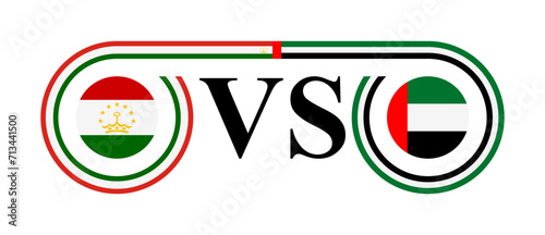 concept between tajikistan vs united arab emirates. vector illustration isolated on white background