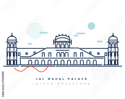 Jal Mahal Palace, Jaipur Rajasthan - Stock Illustration