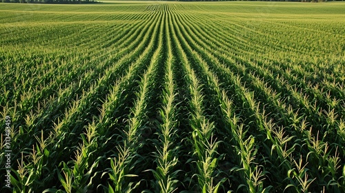 Green corn field farming