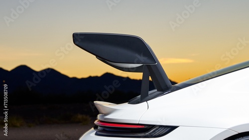 Rear spoiler on a car