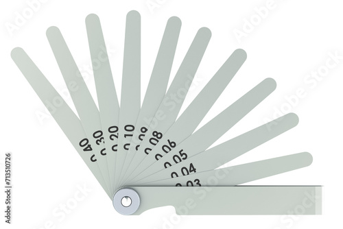 Stainless Steel Feeler Gauge, 3D rendering isolated on transparent background